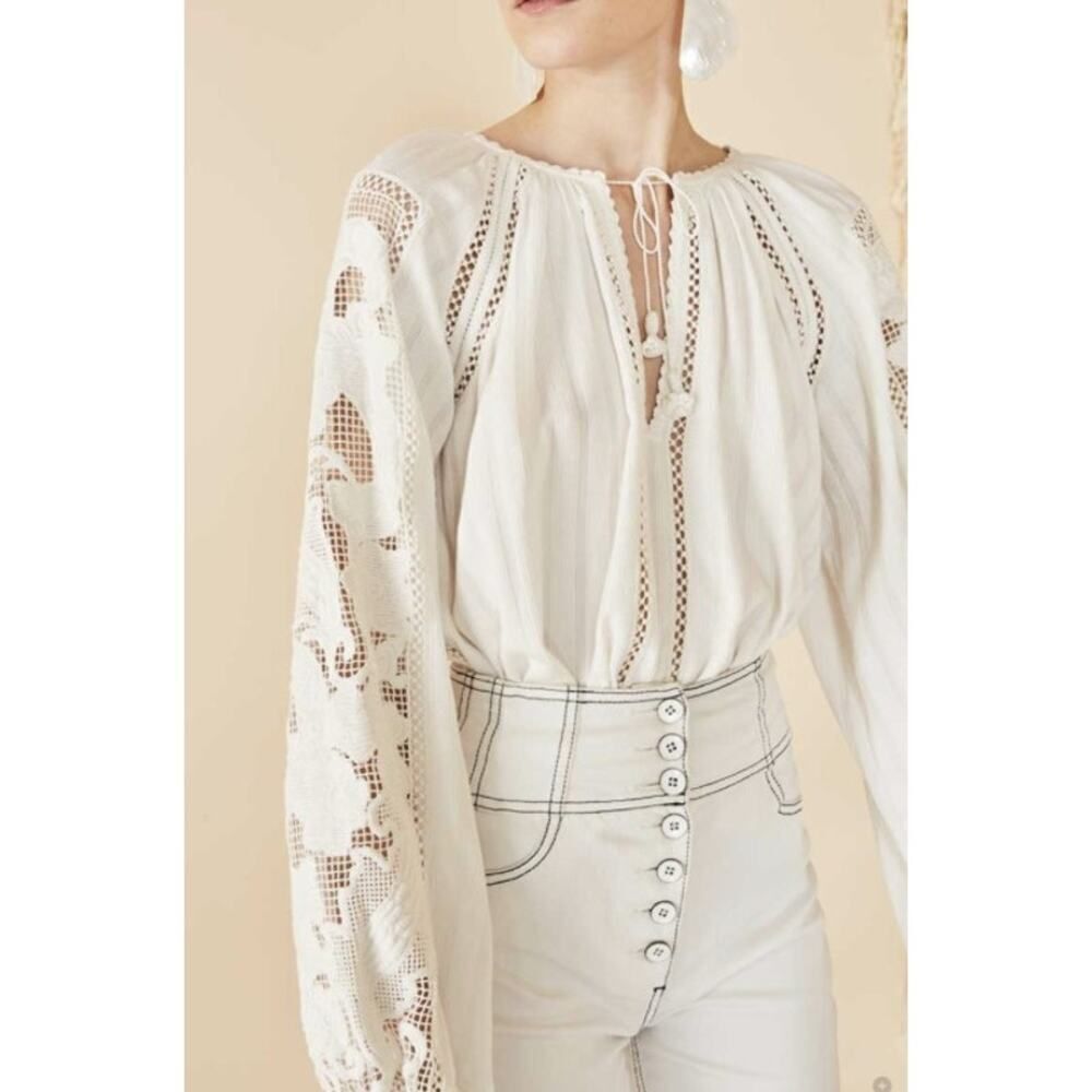 Ulla Johnson Mika Blouse Blanc White Women’s Size 4